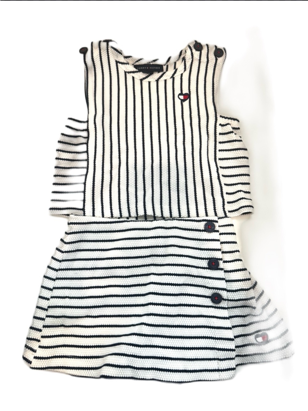 Tommy Hilfiger Navy blue & White Striped Knit skort and top